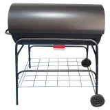 Large Oil Drum BBQ Charcoal Grill Smoker Trolley