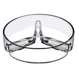 Crystallin Glass 3 Section Snack Bowl