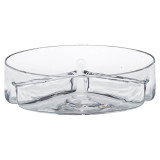 Crystallin Glass 3 Section Snack Bowl