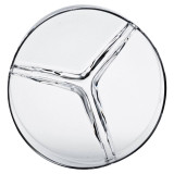 Crystallin Glass 3 Section Snack Bowl