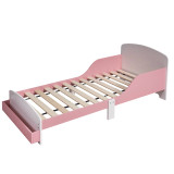 AURORA Wooden Toddler Bed w/ Integrated Bookshelf Storage Junior Kids Bed Frame