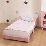 AURORA Wooden Toddler Bed w/ Integrated Bookshelf Storage Junior Kids Bed Frame