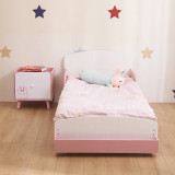 AURORA Wooden Toddler Bed w/ Integrated Bookshelf Storage Junior Kids Bed Frame