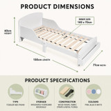 AURORA Wooden Toddler Bed Frame w/ Integrated Storage