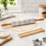 Marble Rolling Pin with Wooden Stand
