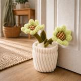 Weighted Plush Flower Pot Door Stopper
