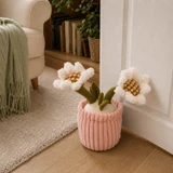 Weighted Plush Flower Pot Door Stopper
