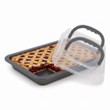 Non-Stick Deep Baking Tray w/ Lid and Carry Handles