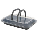 Non-Stick Deep Baking Tray w/ Lid and Carry Handles