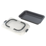 Non-Stick Deep Baking Tray w/ Lid and Carry Handles