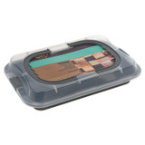 Non-Stick Deep Baking Tray w/ Lid and Carry Handles