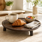 Round Mango Wood Tray with Legs