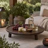 Round Mango Wood Tray with Legs