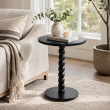 Modern Black Round Side Table 35x40cm