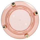 Pink Ribbed Acrylic Rotating Makeup Organiser w/ Gold Legs