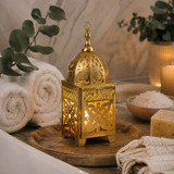 Gold Metal Patterned Lantern