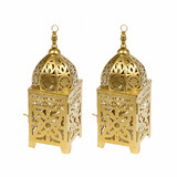 Gold Metal Patterned Lantern