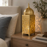 Gold Metal Patterned Lantern