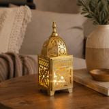 Gold Metal Patterned Lantern