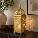 Gold Metal Patterned Lantern