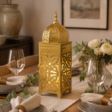 Gold Metal Patterned Lantern