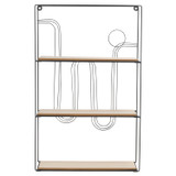 Geometric Wire Wall Shelf 3 Tier Wood