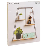 Geometric Wire Wall Shelf 3 Tier Wood