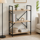 Multi Shelf Wall Rack with Black Metal Frame