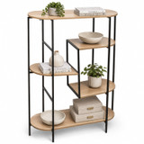 Multi Shelf Wall Rack with Black Metal Frame