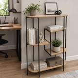 Multi Shelf Wall Rack with Black Metal Frame