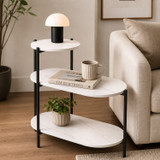 3 Tier Marble Effect Side Table