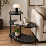 3 Tier Marble Effect Side Table