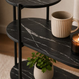 3 Tier Marble Effect Side Table