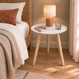 FEZ 40cm Round Tripod Side Table with Embossed Top