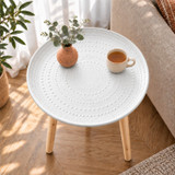 FEZ 40cm Round Tripod Side Table with Embossed Top