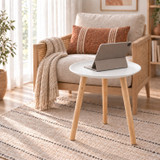 FEZ 40cm Round Tripod Side Table with Embossed Top