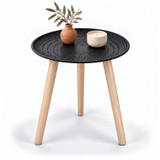 FEZ 40cm Round Tripod Side Table with Embossed Top