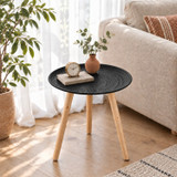 FEZ 40cm Round Tripod Side Table with Embossed Top