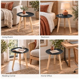 FEZ 40cm Round Tripod Side Table with Embossed Top