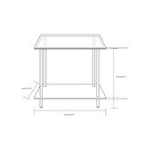 BRAGA Narrow 2 Tier Glass Top Side Table