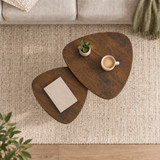 Nest of 2 Teardrop Side Tables w/ Wooden Legs