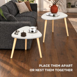 Nest of 2 Teardrop Side Tables w/ Wooden Legs