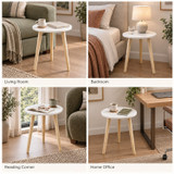 40X50cm Round Side Table with Solid Wooden Legs