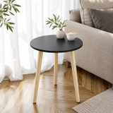 40X50cm Round Side Table with Solid Wooden Legs