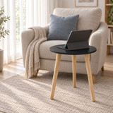 40X50cm Round Side Table with Solid Wooden Legs