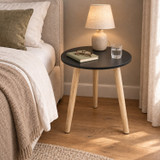 40X50cm Round Side Table with Solid Wooden Legs