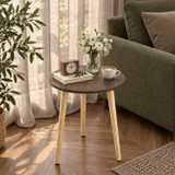 40X50cm Round Side Table with Solid Wooden Legs