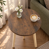 40X50cm Round Side Table with Solid Wooden Legs