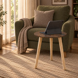 40X50cm Round Side Table with Solid Wooden Legs