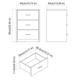 Modern 3 Drawer Bedside Table